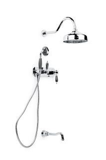 Душевая система Boheme, встроенный Tradizionale Cromo c черной керамикой хром