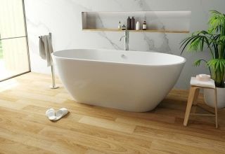 Ванна из литьевого мрамора Эстет Miami silk ФР-00014381 168x79см белый матовый