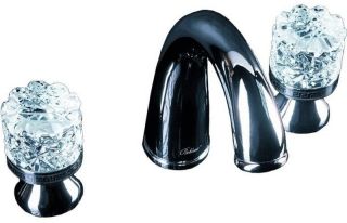 Смеситель для раковины Boheme на 3 отверстия ручка CRISTAL хром прямая 2шт._Комплект хром