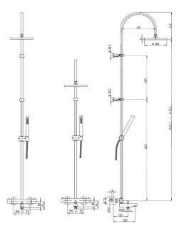 Душевая стойка Paini Cox 78CR687TH1KM с термостатом хром