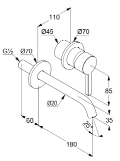 Смеситель для раковины Kludi Nova Fonte Pura 20244N115 брашированная бронза