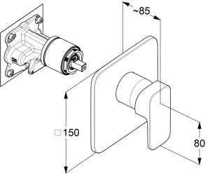 Смеситель для душа Kludi Renon 42755N275 сталь оружейная брашированная