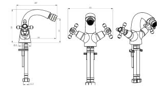 Смеситель для биде Boheme ROYAL, 296-Royal золото