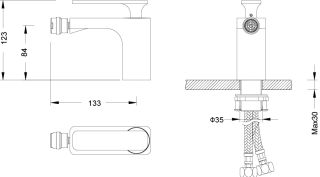 Смеситель для биде Timo Torne хром/белый 4362/00-16F