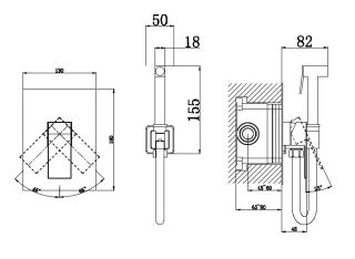 Гигиенический душ со смесителем DQ Bayern.Liszt DA1515001 хром