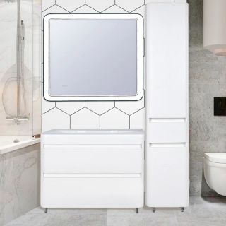 Пенал Style Line Атлантика Люкс Plus L СС-00002257 35см с бельевой корзиной белый антискрейч