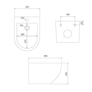 Подвесное биде IDDIS Blanco BLARB02i82 чёрный матовый