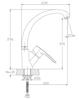 Смеситель для кухни Haiba HB4166-7 чёрный