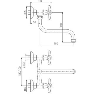 Смеситель для кухни Rav Slezak Morava Retro MK101.5/21SM бронза