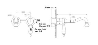 Смеситель для раковины Boheme встроенный Medici черный SW бронза