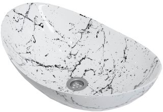 Раковина-чаша Stella Polar Орион 58см белый мрамор SP-00001054