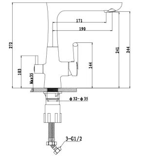 Смеситель для кухни GranFest 3223 черный