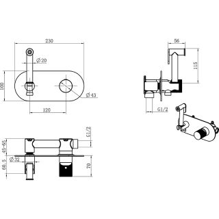 Гигиенический душ Boheme Stick 127-WG со смесителем белый/золото