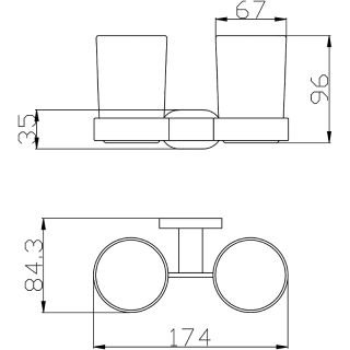 Стакан для зубных щеток Rav Slezak Yukon YUA0202CB двойной Хром Белый