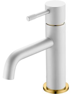 Смеситель для раковины Boheme Uno 461-WG белый/золото