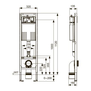Застенный модуль TECE TECEbase 9400440 со смывным бачком