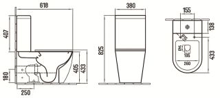 Унитаз CeramaLux 2166XMLG с бачком и сиденьем Микролифт