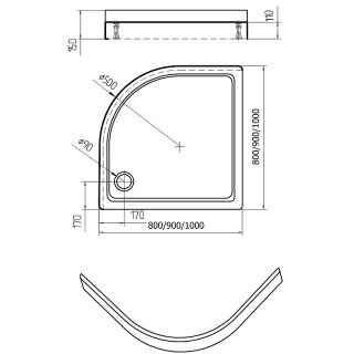 Душевой поддон Aquatek DPA-0000002 100 x 100 см Белый