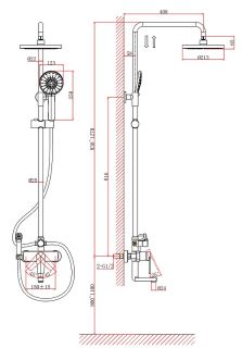Душевая стойка DQ Bayern.F?rth DA1524705B18 с гигиеническим душем чёрный матовый