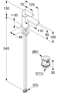 Смеситель для раковины Kludi Renon 422660575 хром
