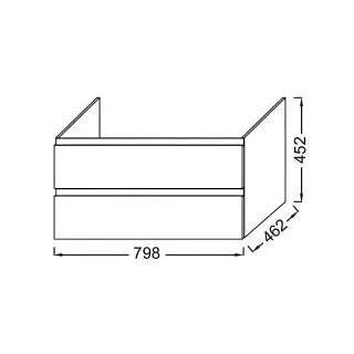 Тумба под раковину Jacob Delafon Madeleine EB2053-J53 80 см чёрный матовый лак