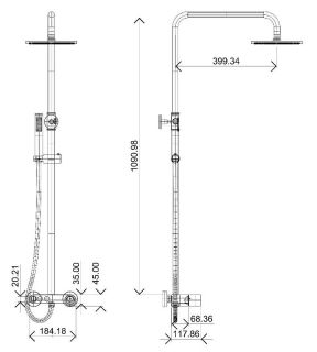 Душевая стойка Boheme Stick 128-WCR белый/хром