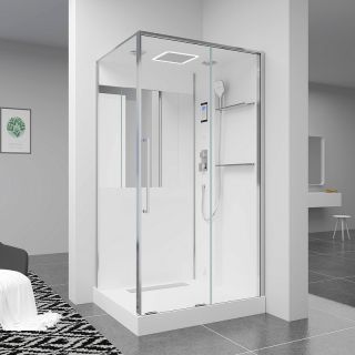 Душевая кабина Black and White Galaxy G8898 115х90 889800 с паром без гидромассажа