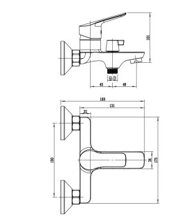 Смеситель для ванны с коротким изливом RUSH SAMUI (SA0930-44)