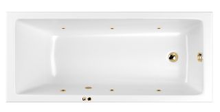 Гидромассажная ванна Whitecross Wave Slim 0111.160070.100.SOFT.GL 160x70см Soft золото