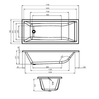 Ванна акриловая Am.Pm Gem W93A-175-075W-A 175x75 см