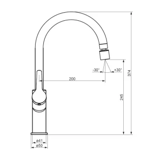 Смеситель для кухни Damixa Eclipse  310722000 высокий хром