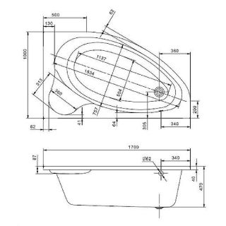 Акриловая ванна Santek Эдера 1WH501663 170х100 белая, угловая, правая