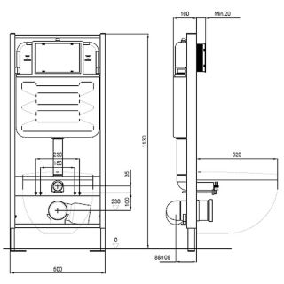 Комплект унитаза с инсталляцией Aquatek Set Aquatek Классик cm-010 4в1 с сиденьем Микролифт и клавишей смыва Хром глянцевый