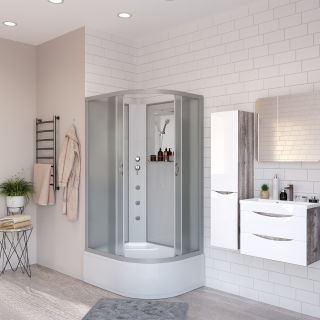 Душевая кабина Niagara NG-2310-14LBKG с гидромассажем 120x80см серебро/матовое