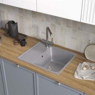 Мойка кухонная Reflexion Plato 57-GR RX1457GR гравий