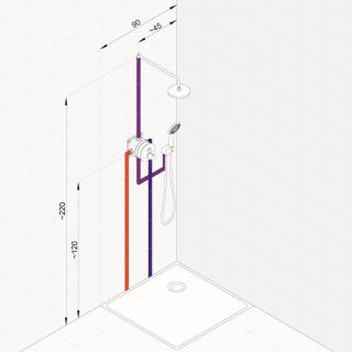 Душевой комплект Kludi Zenta 388320545 с термостатом хром