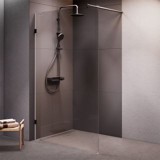 Душевая перегородка AM.PM X-Joy 120 W94UWI-120-F1-BTE профиль Черный матовый стекло прозрачное