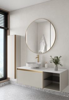 Тумба под раковину Armadi Art Quatro 790-M6-120-CM-MG 120 см кашемир/золото матовое