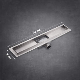 Душевой лоток РМС ТЛ-01-70х7 70см нержавеющая сталь