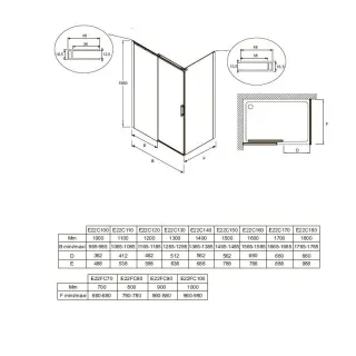 Душевая дверь Jacob Delafon Contra E22C100-GA 100 см профиль хром стекло прозрачное