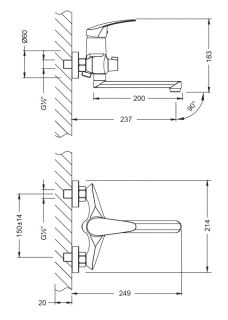 Смеситель для ванны Lemark Linara LM0417C Хром