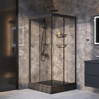 Душевой уголок AM.PM Gem WK90EO  профиль черный 90х90 см