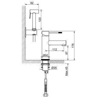 Смеситель для раковины с гигиеническим душем Timo Saona 2360/03G чёрный матовый