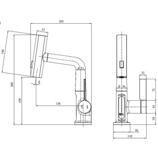 Смеситель для раковины Black&White Sky Day 3027B чёрный матовый