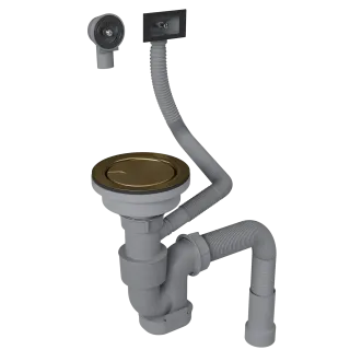 Сифон для одночашевой кухонной мойки с выпуском Reflexion Arno RX3001GD брашированное золото