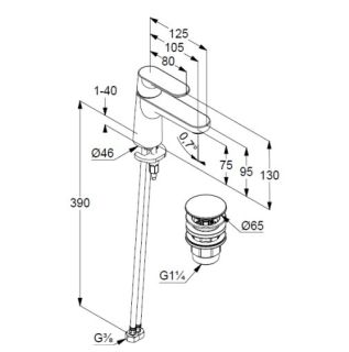 Смеситель для раковины Kludi Louva 242665375 белый матовый