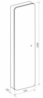 Зеркало-шкаф с подсветкой Art&Max Lecce 36см чёрный матовый AM-Lec-360-1560-1D-DS-F-Nero