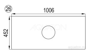 Столешница Акватон Брук 100см (20+60+20) 1A204805BC010