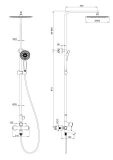 Душевая стойка Wonzon & Woghand Tor WW-88047073-BG брашированное золото