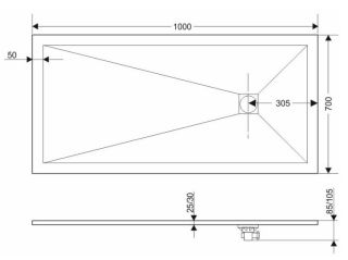Душевой поддон Grossman Strong GR-S170100Q 100x70см белый